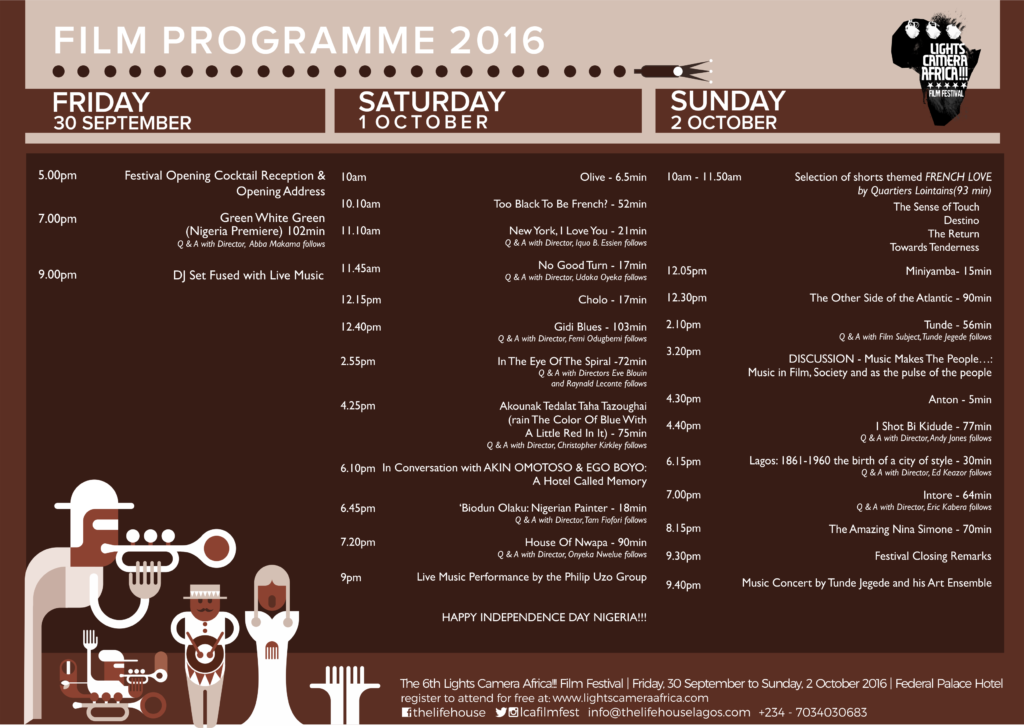 Lights Camera Africa Programme 2016