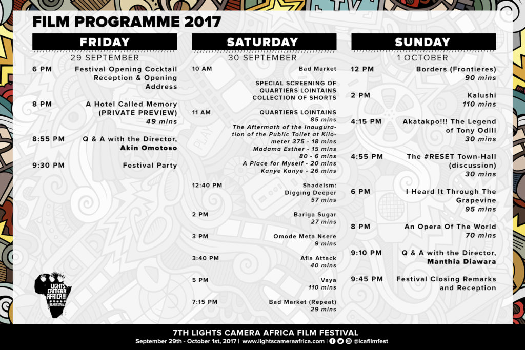 Lights Camera Africa 2017 Programme