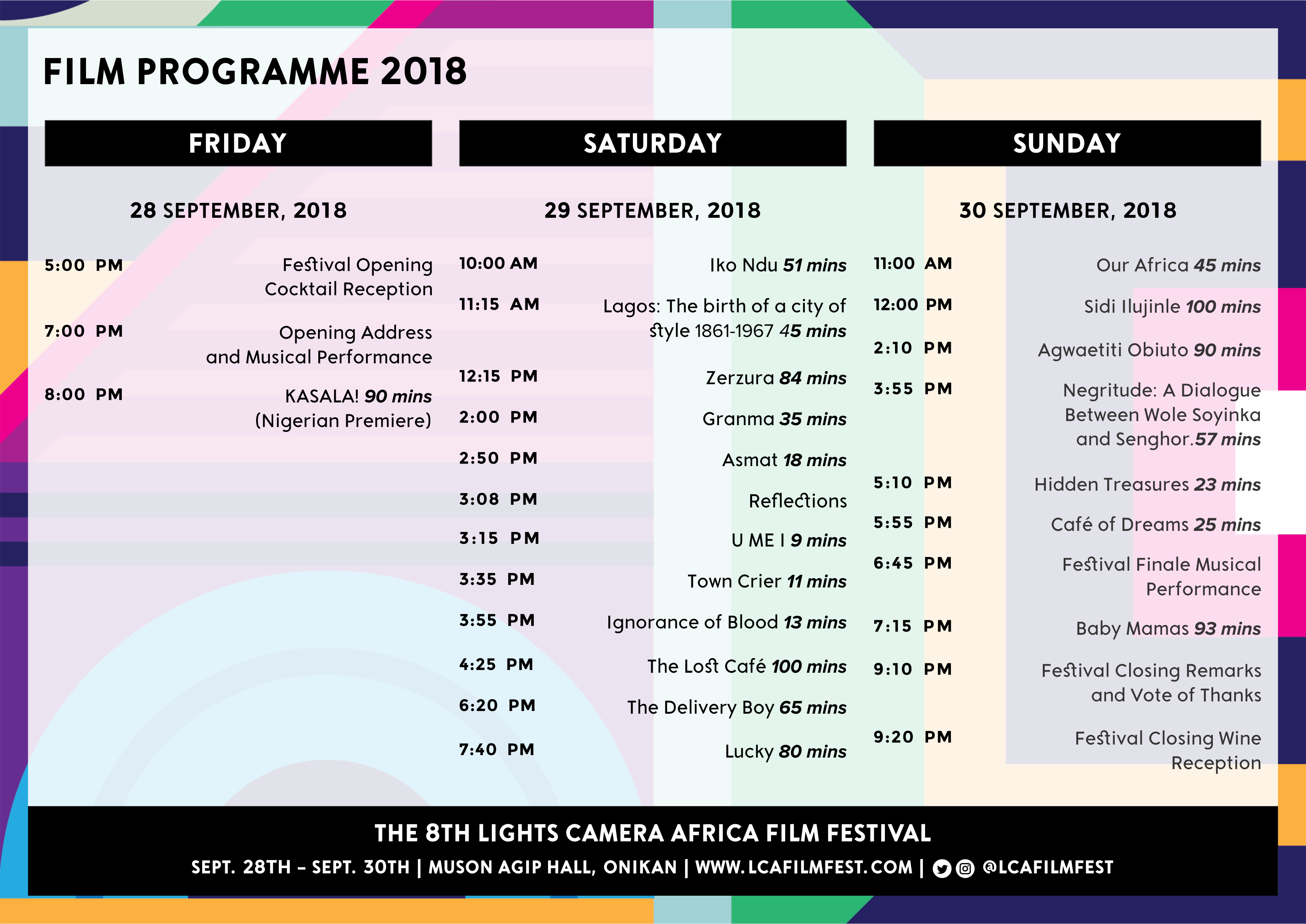 fILM PROGRAMME LCA